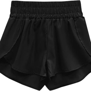 Women's High Waisted Running Shorts Mesh Liner - 3'' Dolphin Quick Dry Athletic Gym Track Workout Shorts Zip Pocket
