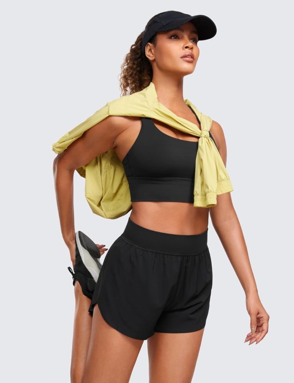 High Waisted Dolphin Athletic Running Shorts for Women 3" High Split Comfy Mesh Liner Gym Workout Track Shorts - Image 3
