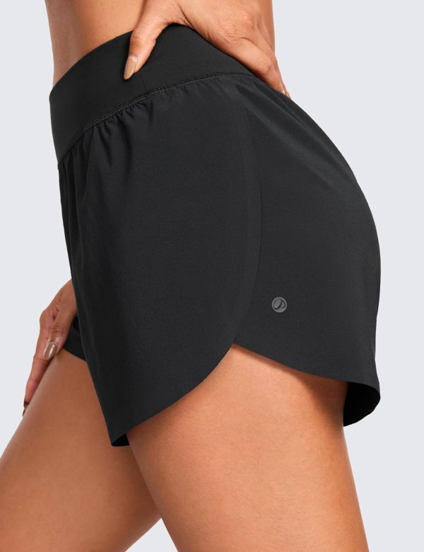 High Waisted Dolphin Athletic Running Shorts for Women 3" High Split Comfy Mesh Liner Gym Workout Track Shorts - Image 4