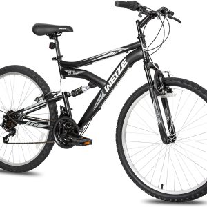 WEIZE Mountain Bike, 24/26/27.5 inch Outdoor Cycling Bike,18-Speed/High-Carbon Steel/Dual Full Suspension, Adjustable Ergonomic Seat for Men Women Adult, MTB Bicycle with Suspension Fork,Sleek Colors