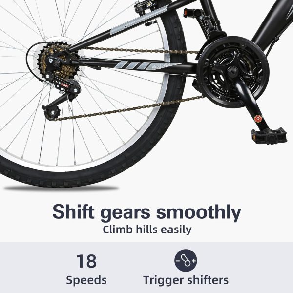 WEIZE Mountain Bike, 24/26/27.5 inch Outdoor Cycling Bike,18-Speed/High-Carbon Steel/Dual Full Suspension, Adjustable Ergonomic Seat for Men Women Adult, MTB Bicycle with Suspension Fork,Sleek Colors - Image 3