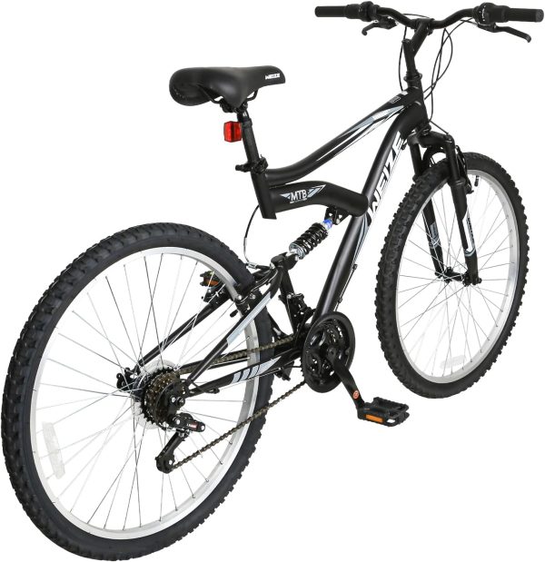 WEIZE Mountain Bike, 24/26/27.5 inch Outdoor Cycling Bike,18-Speed/High-Carbon Steel/Dual Full Suspension, Adjustable Ergonomic Seat for Men Women Adult, MTB Bicycle with Suspension Fork,Sleek Colors - Image 5