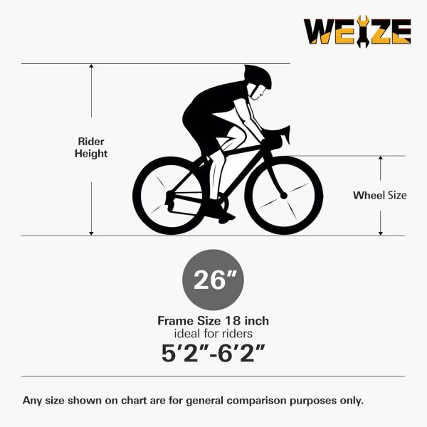 WEIZE Mountain Bike, 24/26/27.5 inch Outdoor Cycling Bike,18-Speed/High-Carbon Steel/Dual Full Suspension, Adjustable Ergonomic Seat for Men Women Adult, MTB Bicycle with Suspension Fork,Sleek Colors - Image 6